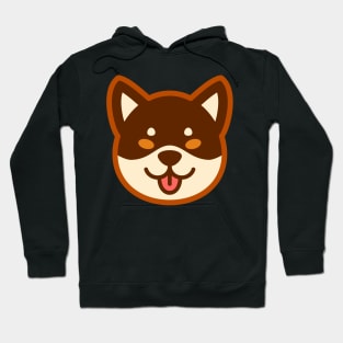 Brown Shiba: Eyes open tongue Hoodie